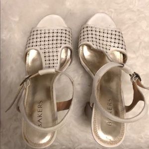 Used Jeffrey Campbell inspired white crochet heels
